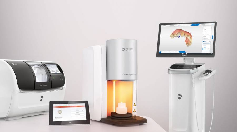 Flujo digital de odontología CEREC: escaneo, diseño y fabricación de coronas dentales